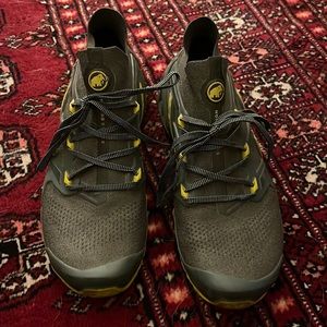Mammut Aegility Pro Mid Shoes, greyish green & yellow, US men’s 9